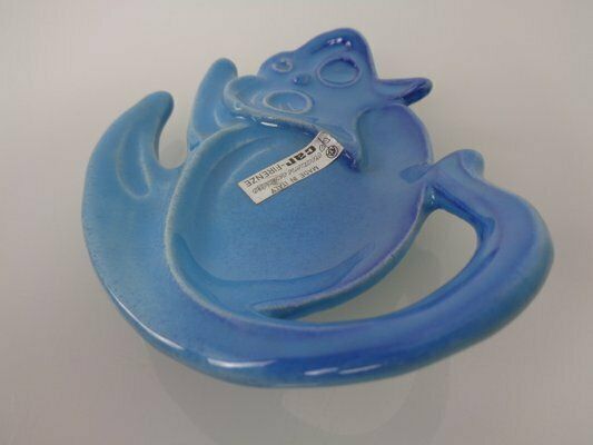 photo for sale Blue Car Firenze Ceramic Cat Ashtray, Italy, 1960s