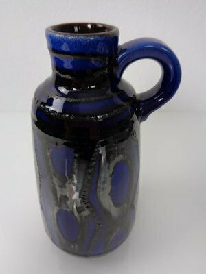211.0 Blue & Black 1534 20 Ceramic Vase From Carstens Tönnieshof, Germany, 1970s photo