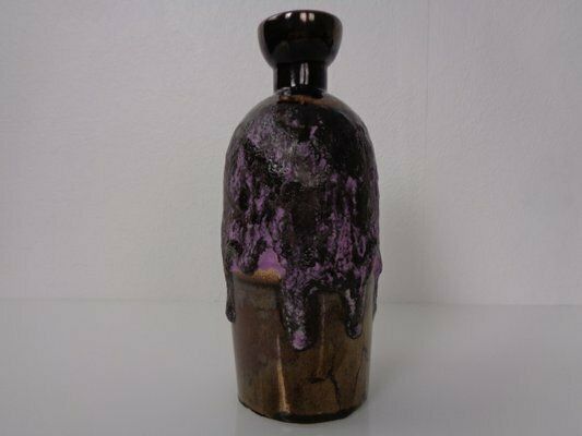 Purple & Gold Lava 321/3 Ceramic Vase From Ruscha, 1960s photo for sale
