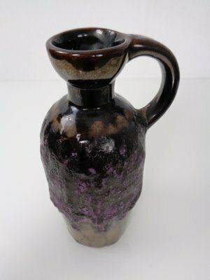 236.0 Purple & Gold Lava 321/3 Ceramic Vase From Ruscha, 1960s photo