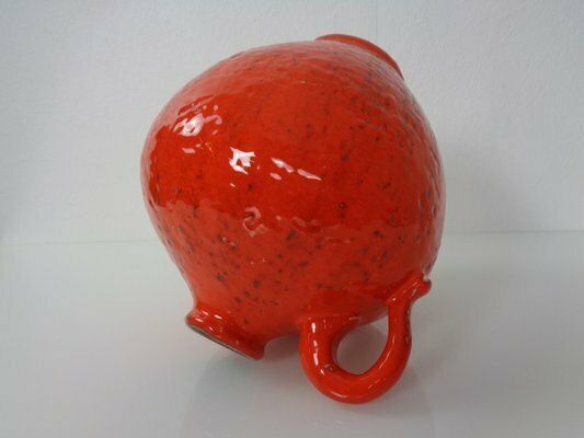 190.0 Red Ceramic Vase By Heinz Siery For Carstens, 1960s photo