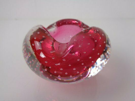 Pink Sommerso Murano Glass Ashtray, Italy, 1960s