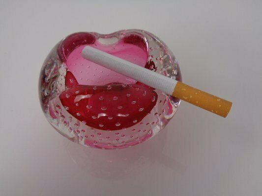 Pink Sommerso Murano Glass Ashtray, Italy, 1960s photo vintage