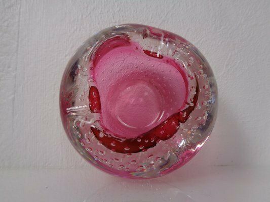 169.0 Pink Sommerso Murano Glass Ashtray, Italy, 1960s photo