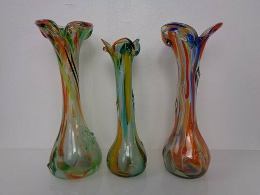 Large Murano Sommerso Glass Vases, 1960s, Set Of 3 photo Home Decor