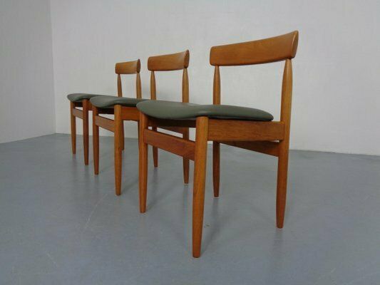 Dining Chairs In Teak And Leather By Farsø Stolefabrik, 1960s, Set Of 3 photo Furniture
