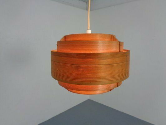 Swedish Wooden Lamella Ceiling Lamps By Hans Agne Jakobsson For Ab Markaryd, 1960s, Set Of 2 photo 835.0