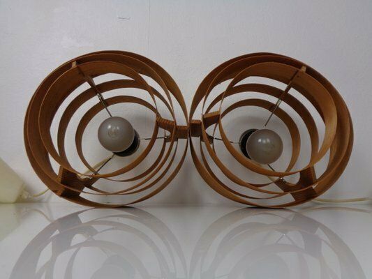 photo buy Swedish Wooden Lamella Ceiling Lamps By Hans Agne Jakobsson For Ab Markaryd, 1960s, Set Of 2