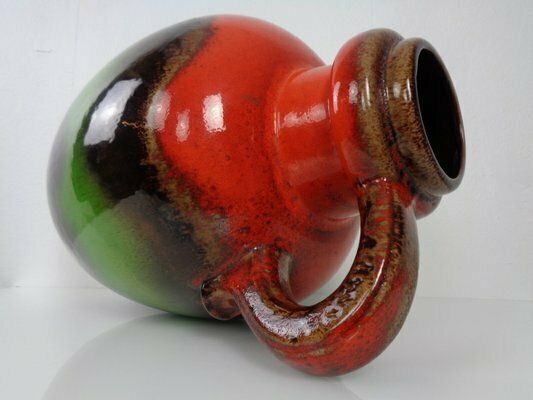 photo vintage Large Glazed Pop Art Lava Ceramic 486 48 Vase From Scheurich, Germany, 1970s