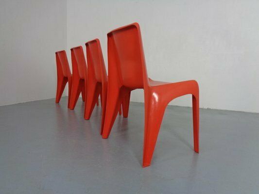 B1171 Fiberglass Stacking Chairs By Helmut Bätzner For Bofinger, 1960s, Set Of 4 photo vinterior