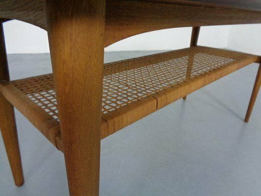 photo vintage Teak & Oak Coffee Table By Børge Mogensen For Fredericia Stolefabrik, 1950s