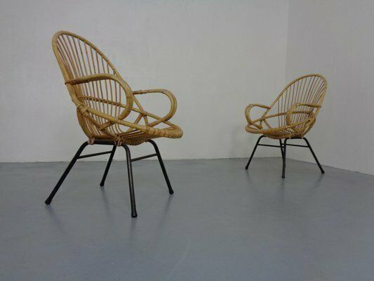 Dutch Mid Century Bamboo Chairs By Rohé Noordwolde, 1950s, Set Of 2, Set Of 2 photo furniture