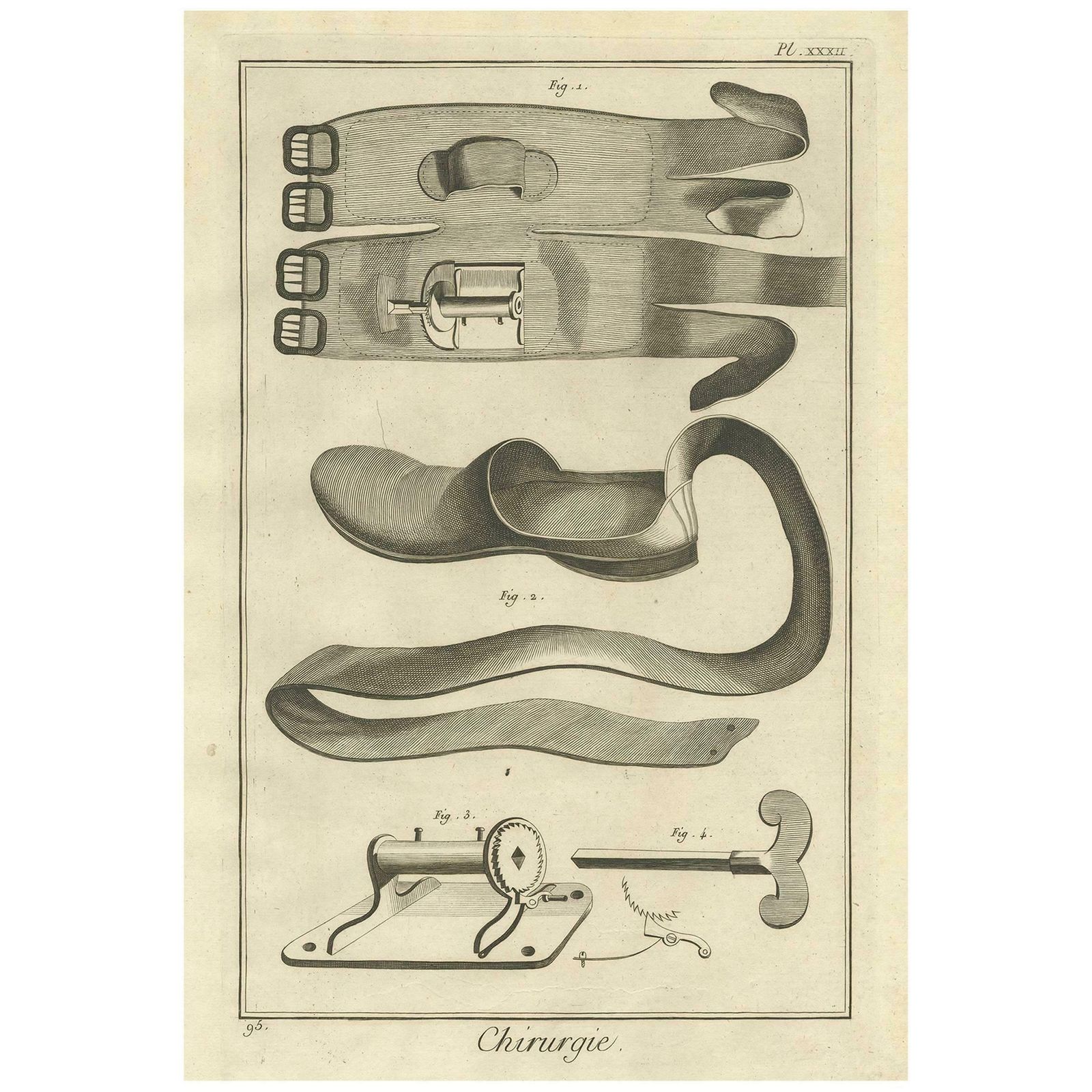 Antique Medical Print 'Pl. Xxxii' By D. Diderot, Circa 1760