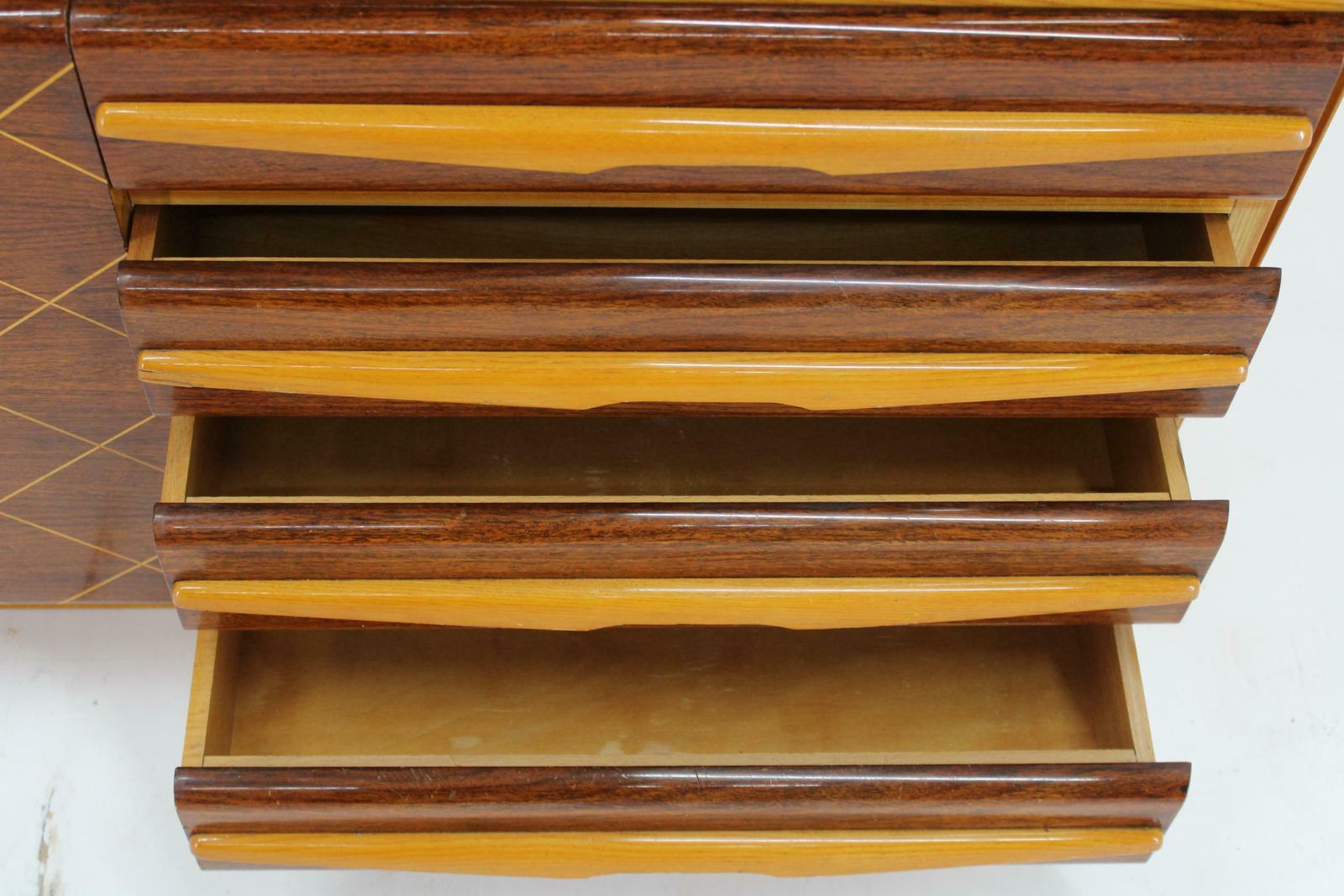 780.0 1960s Wooden Cabinet /Chest Of Drawers, Czechoslovakia photo