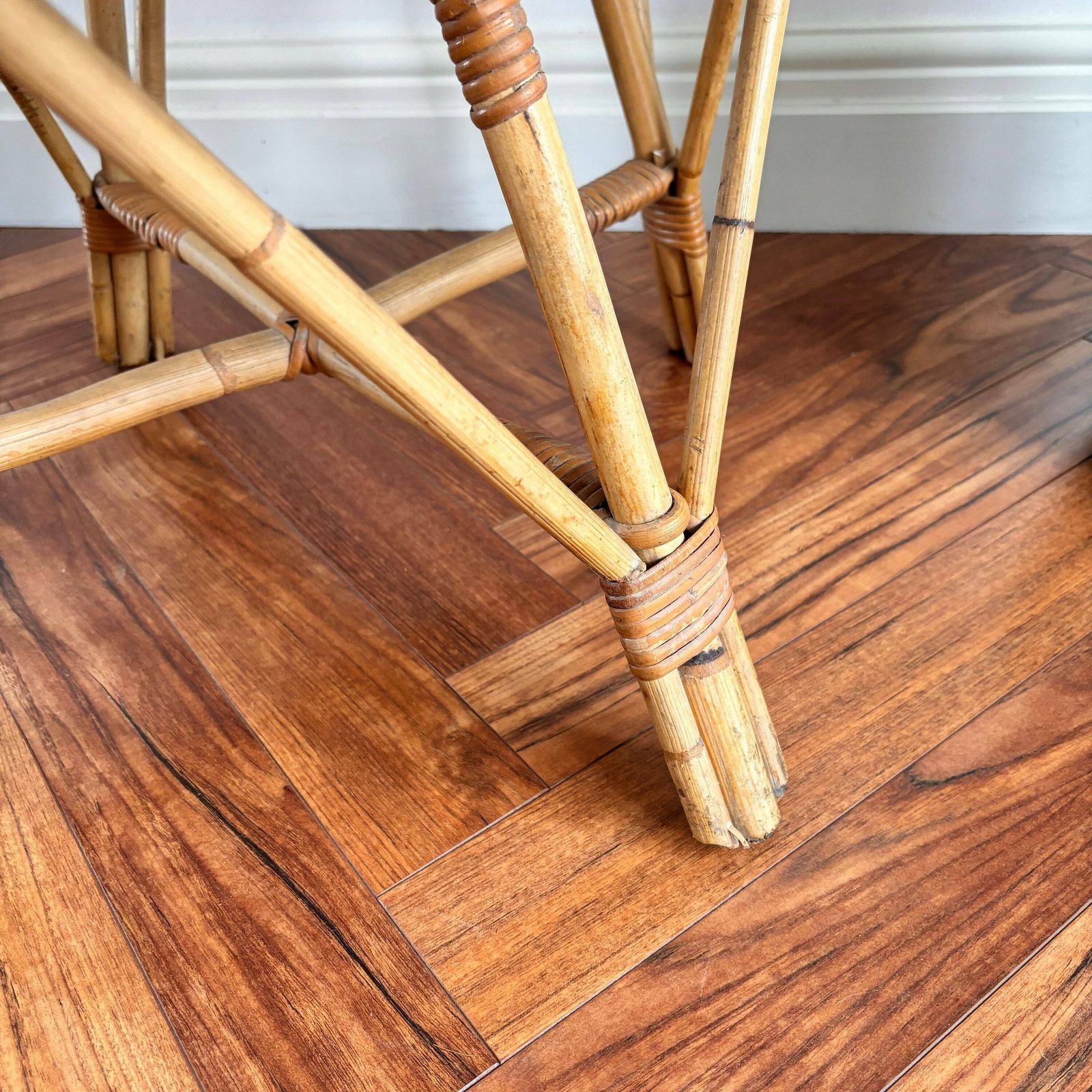 Vintage Bamboo Chair, Cane Armchair. photo vinterior