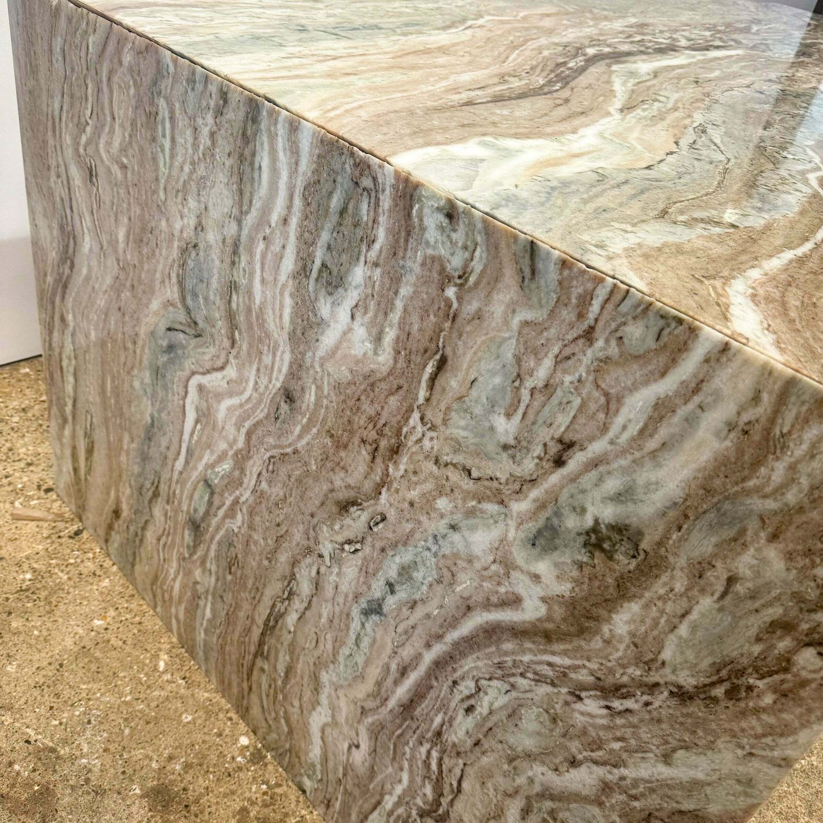 Brown And Green Marble Kitchen Island With Sink photo buy