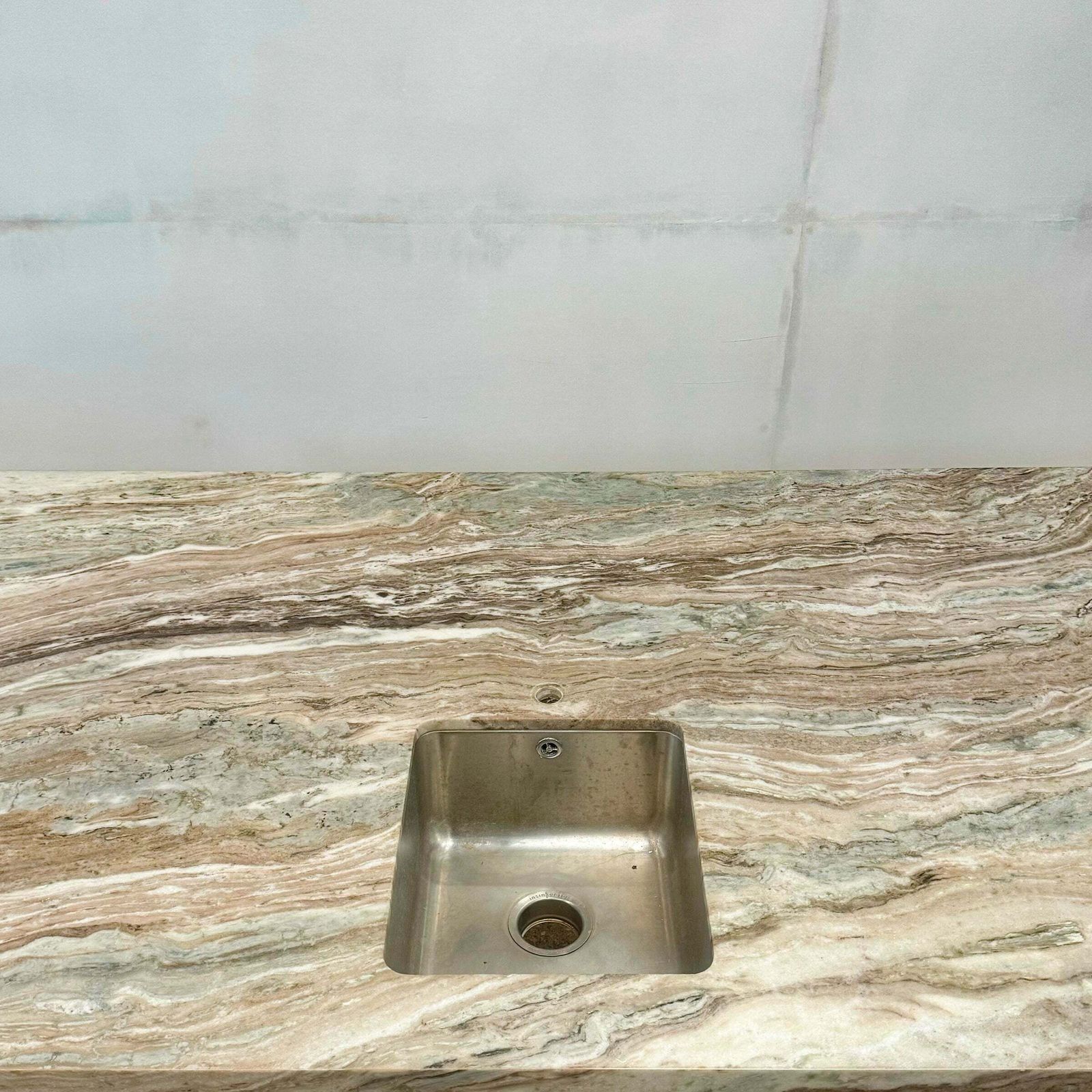 Home Decor Brown And Green Marble Kitchen Island With Sink photo