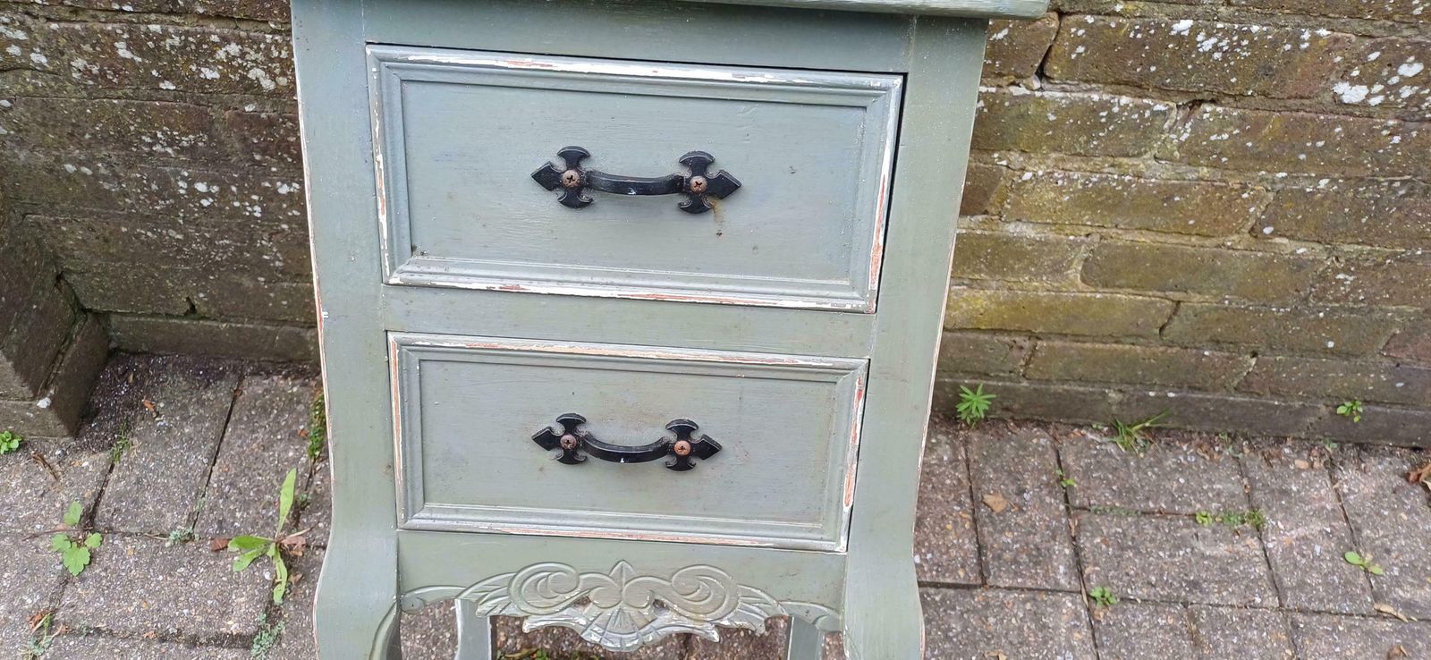 photo for sale Quirky Painted Shabby Chic Bedside Cupboard With Jungle Wildlife Snake Tiger Monkey Decoupage