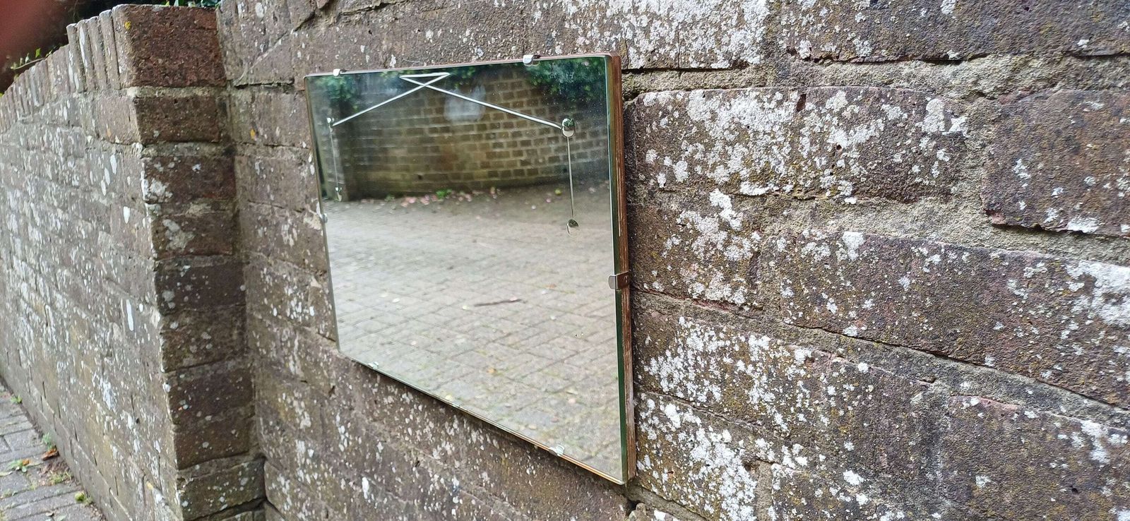 Unusual Hybrid Art Deco Art Nouveau Frameless Wall Mirror photo vinterior
