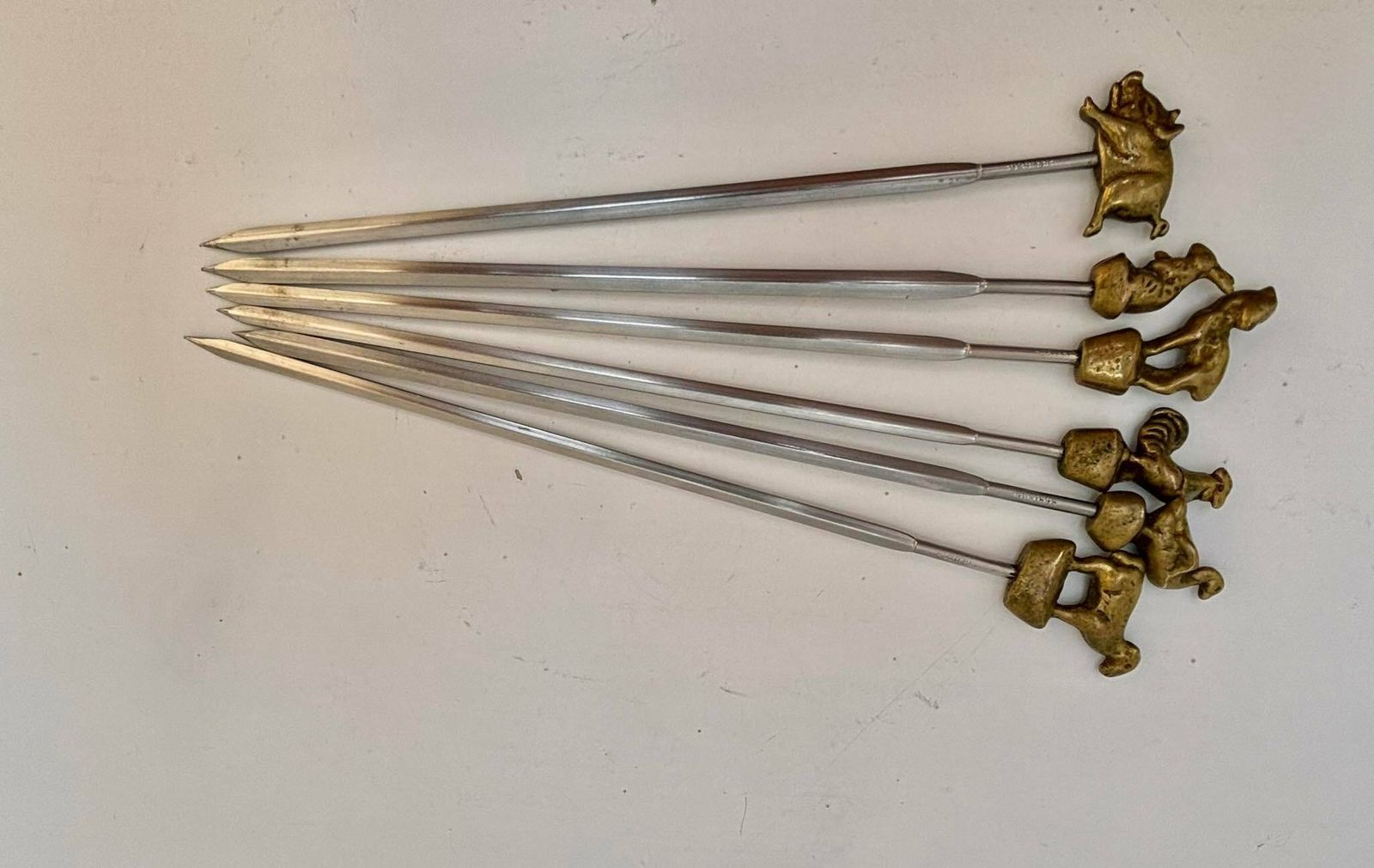 photo for sale Barbecue Skewers Animals Grilled Meat Fruits Scampi/ Seafood Metal Marshmellow Vintage Handmade Grill Accessories Bbq Skewer Set Gift