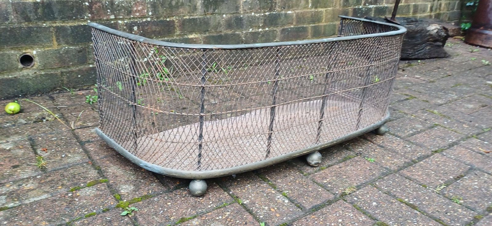 Vintage Iron And Brass Decorative Meah Feature Fender Fire Guard Fire Screen Fireplace photo vintage