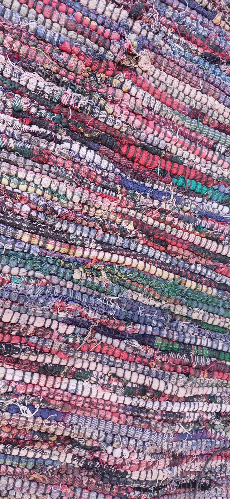 Large Vintage Classic 80s Woven Recycled Cotton Rag Rug. photo buy