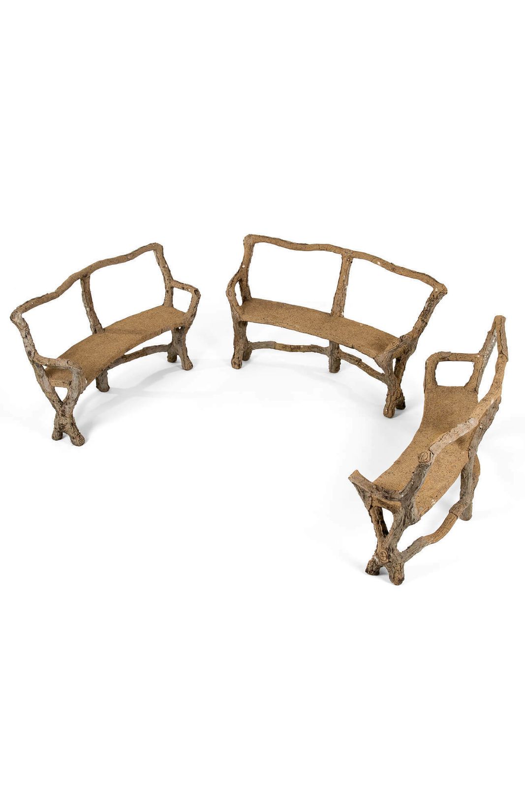French Faux Bois Stone Benches photo for sale