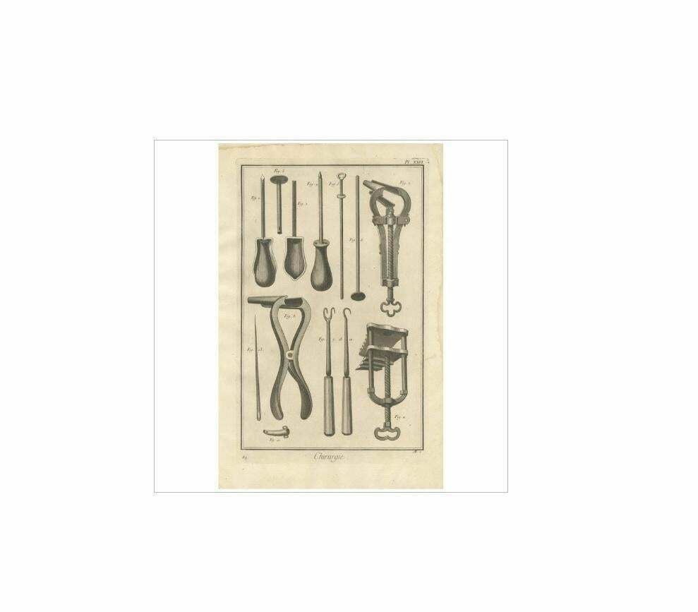 Antique Medical Print 'Pl. Xxvi' By D. Diderot, Circa 1760 photo Art