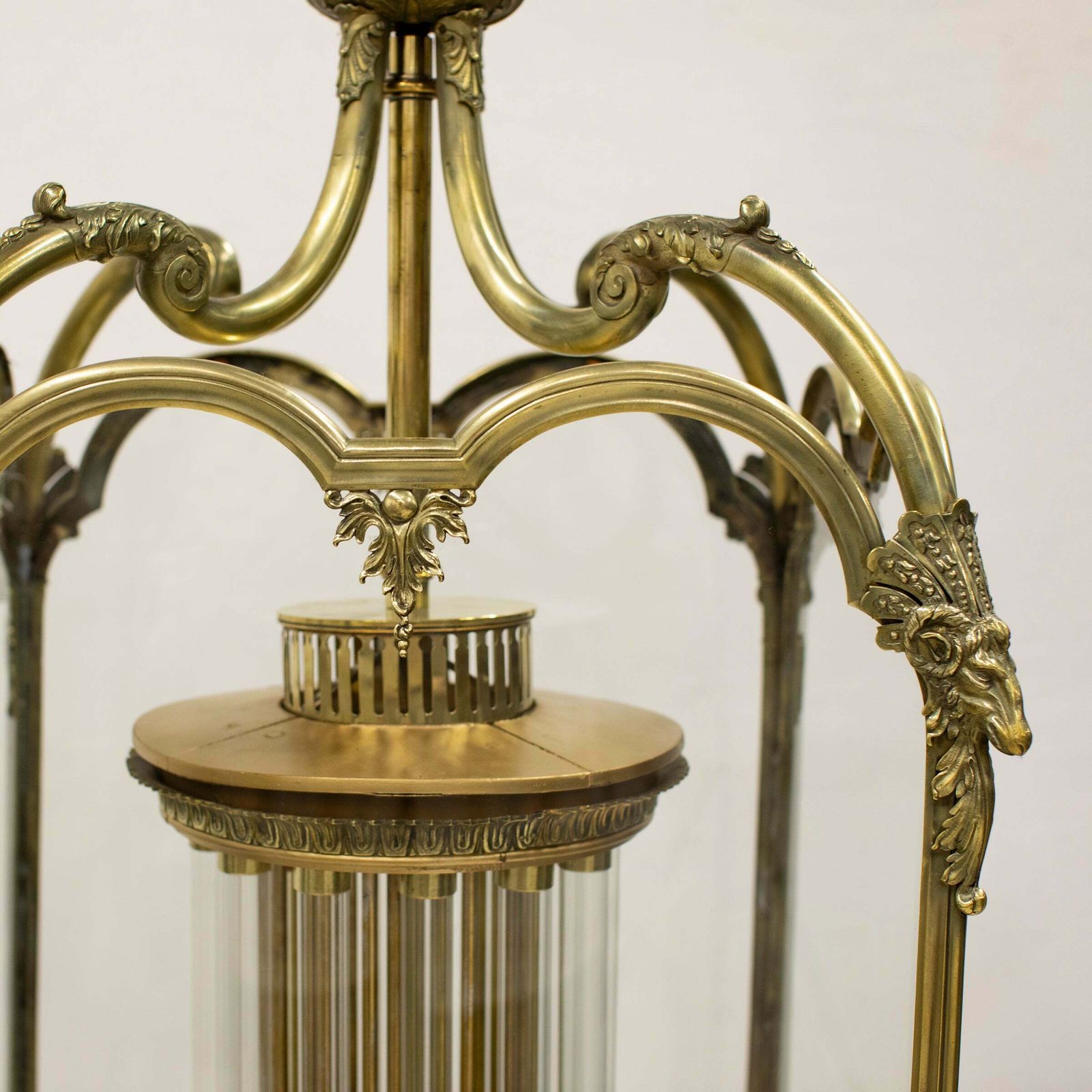 Large English 18th Century Adams Style Polished Brass Hanging Lantern photo furniture