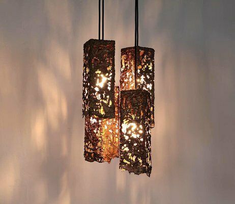 Vintage Copper Cascade Hanging Lamp By Aimo Tukianen, 1970s photo buy