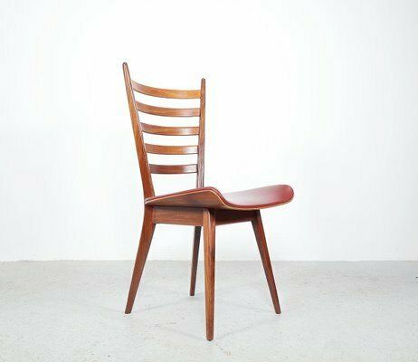 Vintage Teak Wooden Ladder Chairs, 1960s, Set Of 4 photo Furniture