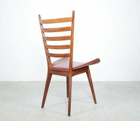 Vintage Teak Wooden Ladder Chairs, 1960s, Set Of 4 photo vintage