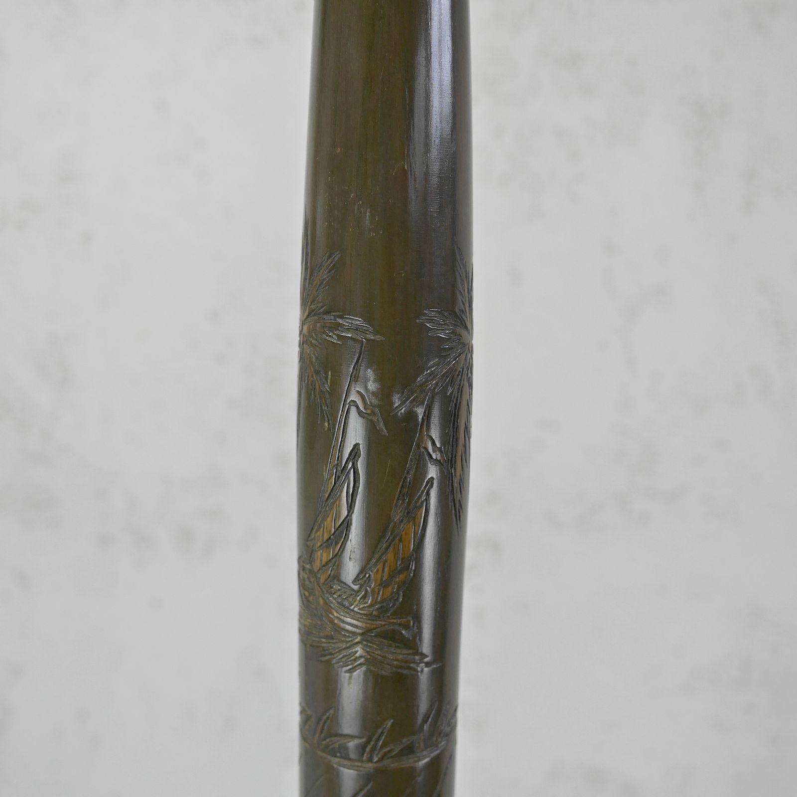 photo buy Antique Early 20th Century Chinoiserie Carved Painted Wood Standard Lamp #102516