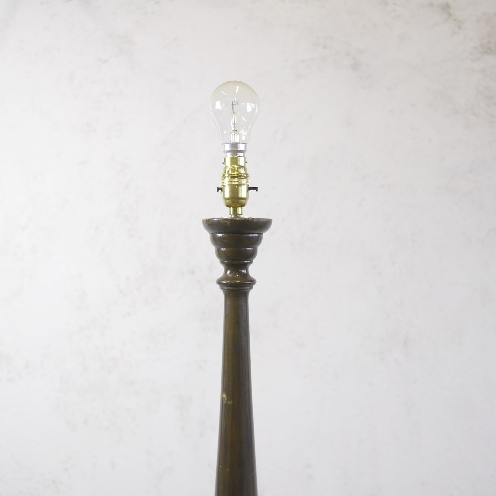 Antique Early 20th Century Chinoiserie Carved Painted Wood Standard Lamp #102516 photo vintage