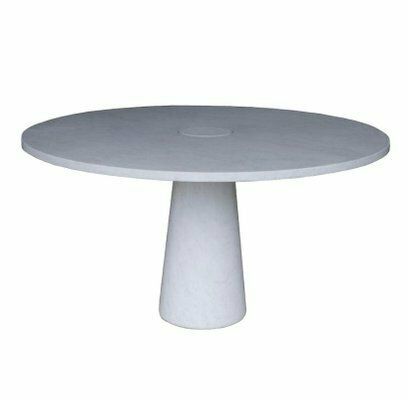 Round Dining Table In White Carrara Marble By Angelo Mangiarotti, 1970s photo for sale