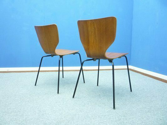 Plywood & Teak Dining Chairs From Mücke & Melder, 1960s, Set Of 2 photo for sale
