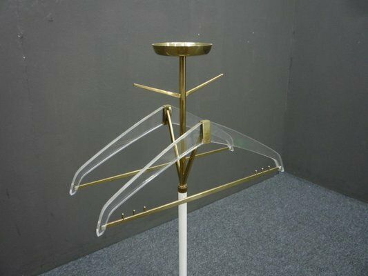 Coat Rack In Brass And Acrylic From Vereinigte Werkstätten Collection, 1950s photo for sale