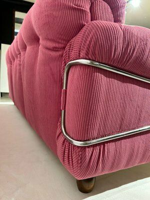 Pink Corduroy Sofa Attributed To Piazzesi, 1970s photo furniture