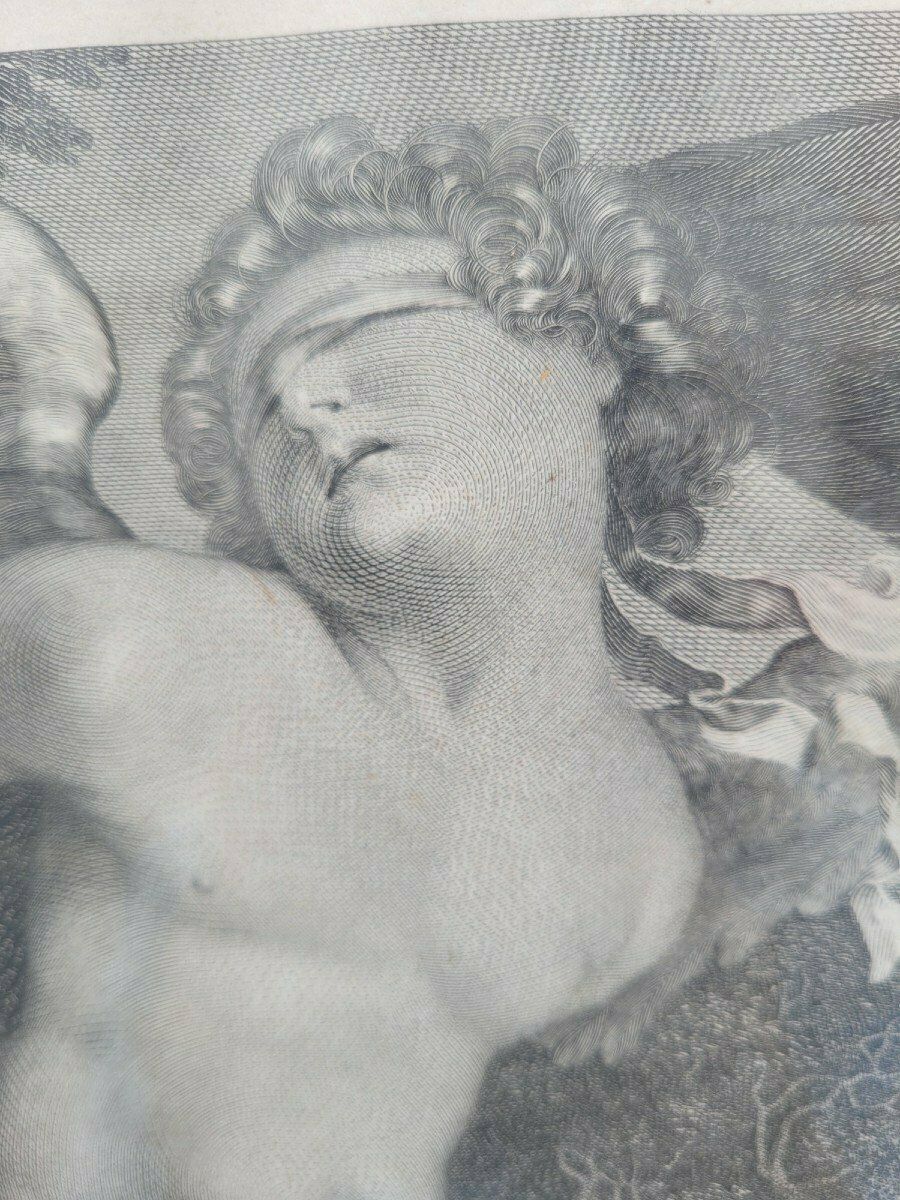 photo furniture G Longhi, Il Genio De La Musica   Cupido, Framed Engraving, 19th Century