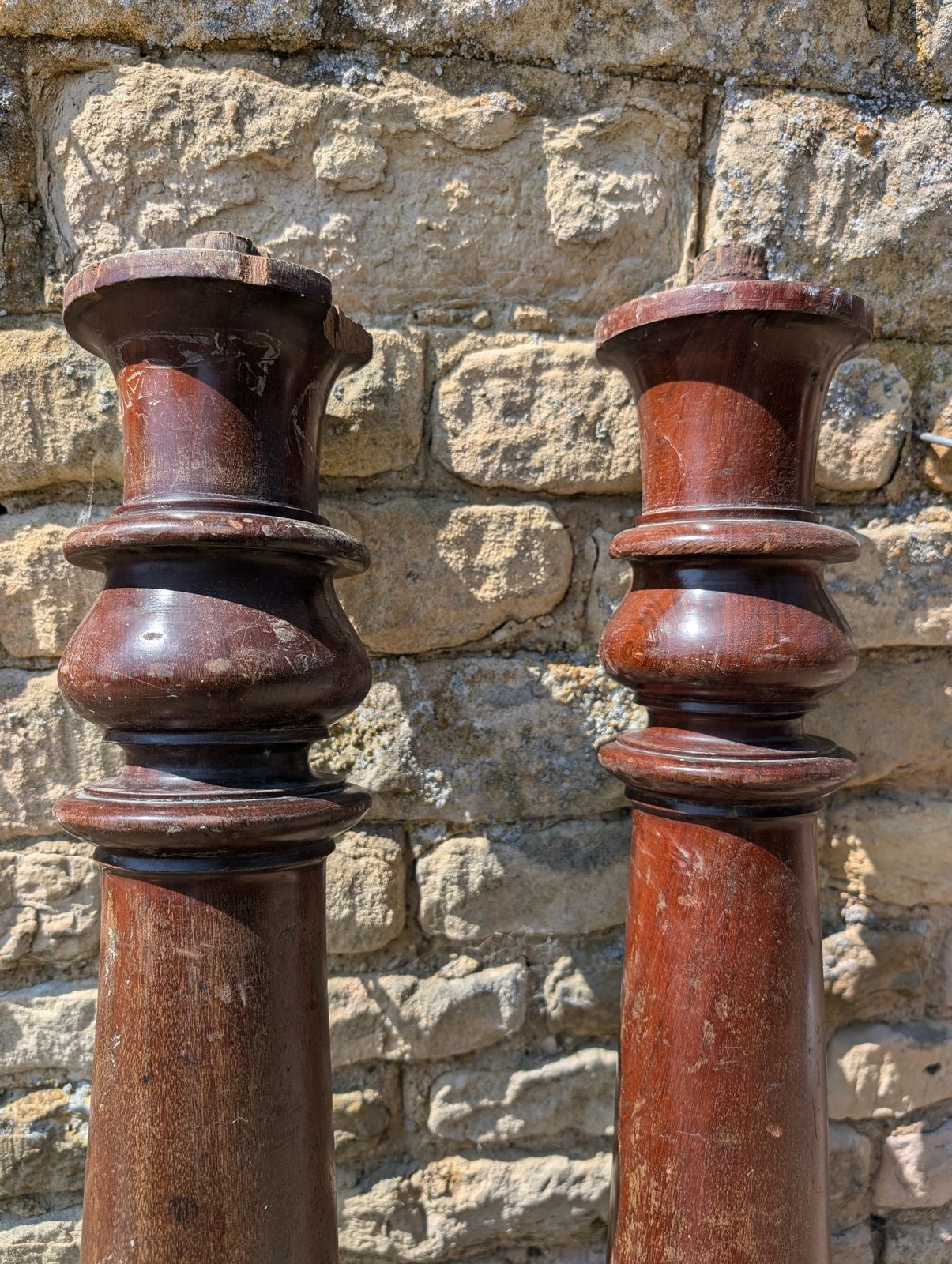Pair Of 18/ 19th Century Mahogany Posts photo for sale