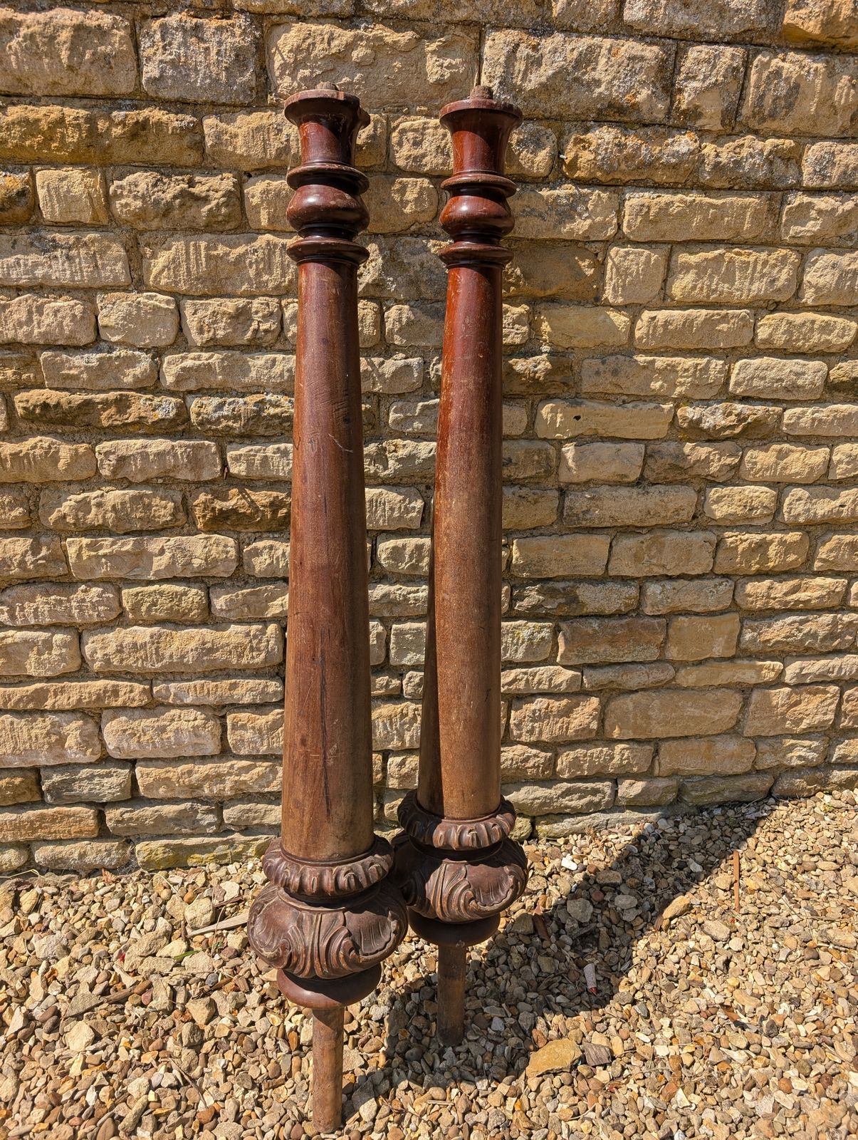 Pair Of 18/ 19th Century Mahogany Posts