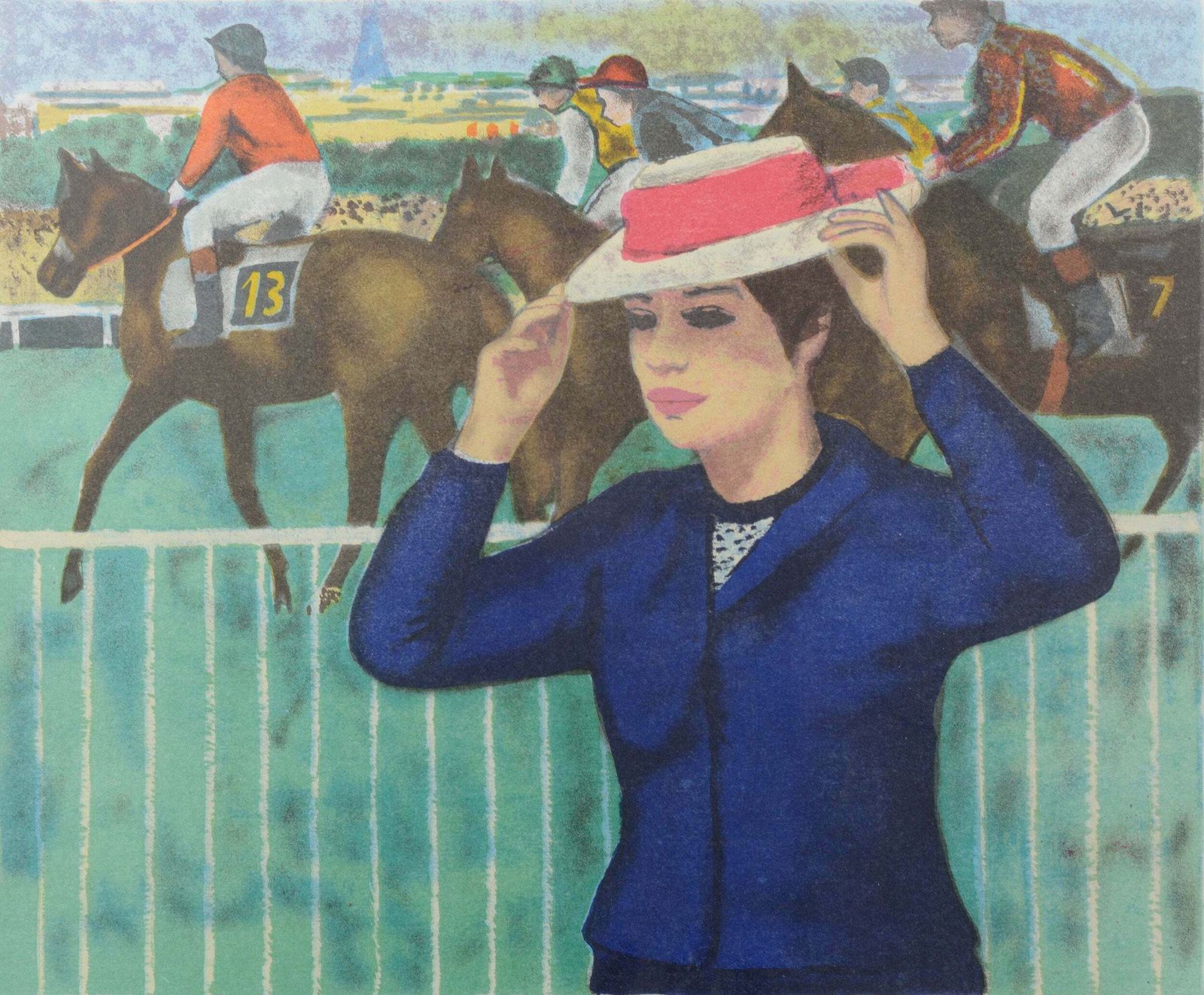 Horse Races At Auteuil   Lady With Hat   François Gall