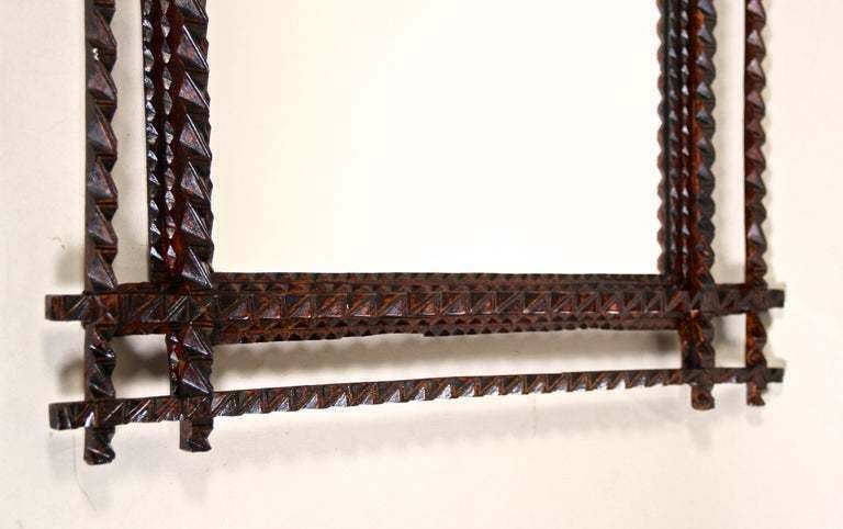 Tramp Art Rustic Wall Mirror Late 19th Century, Austria, Circa 1880 photo buy
