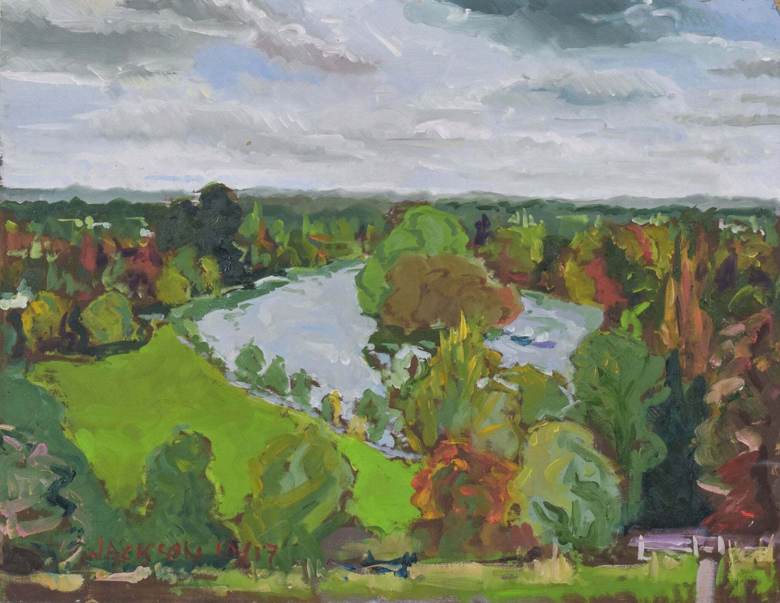 Richmond Terrace In Autumn   En Plein Air Painting