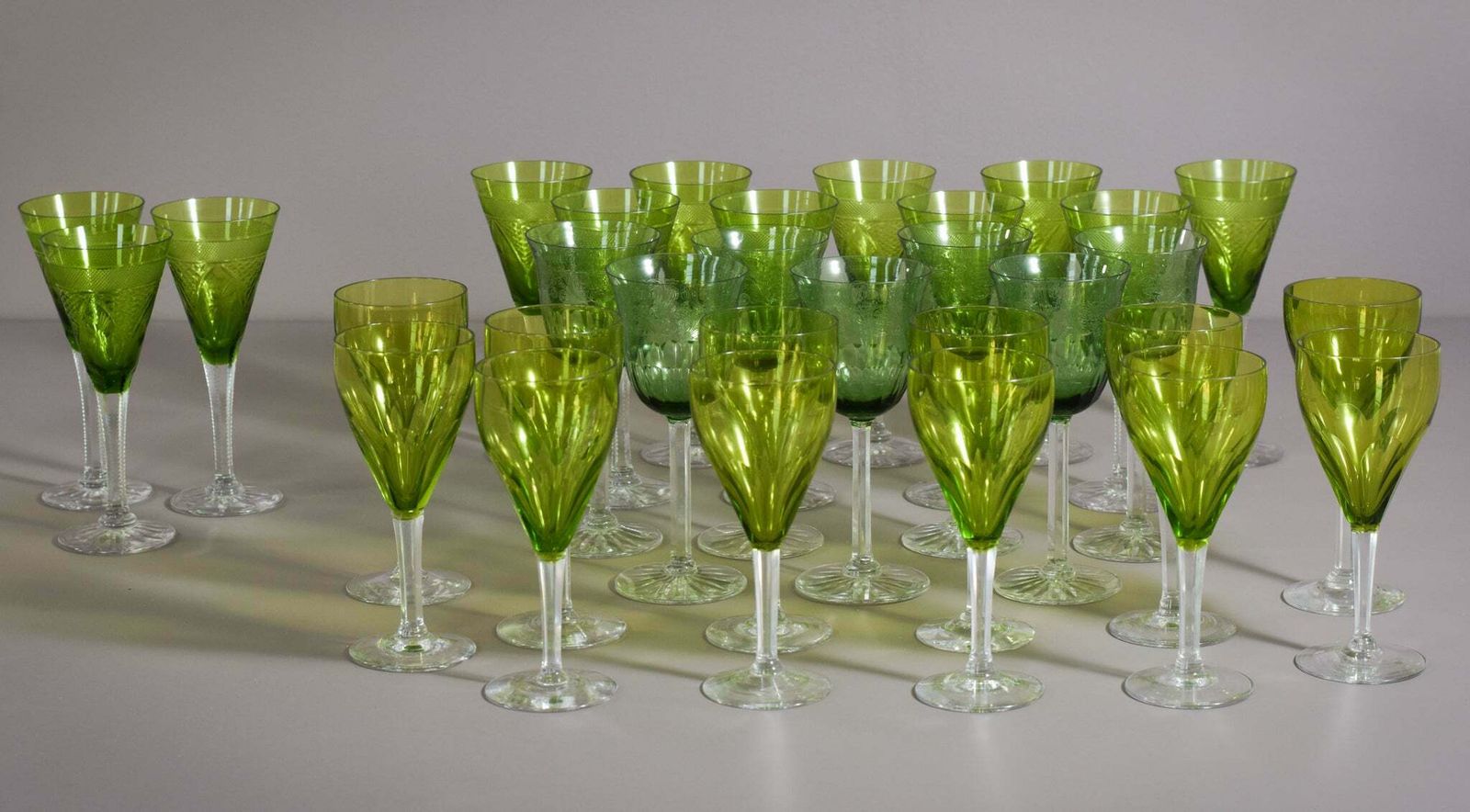 31 Vintage Groene Glazen, Jaren 1910