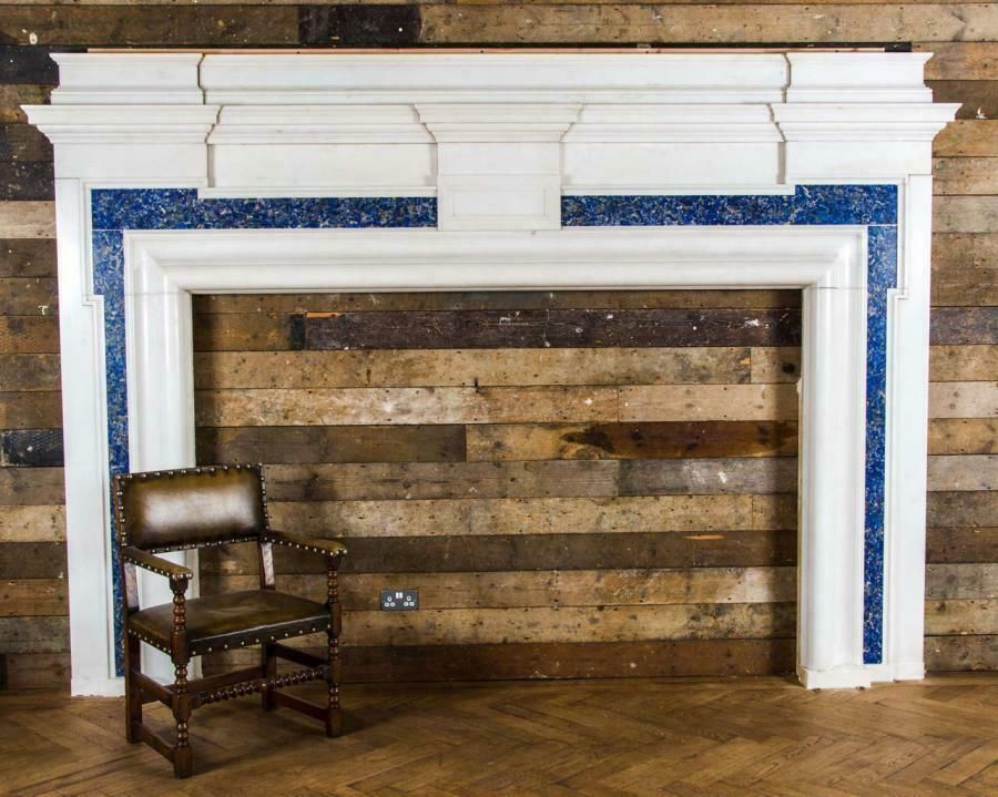 Monumental Antique Lapis Lazuli Marble Fireplace Surround photo furniture