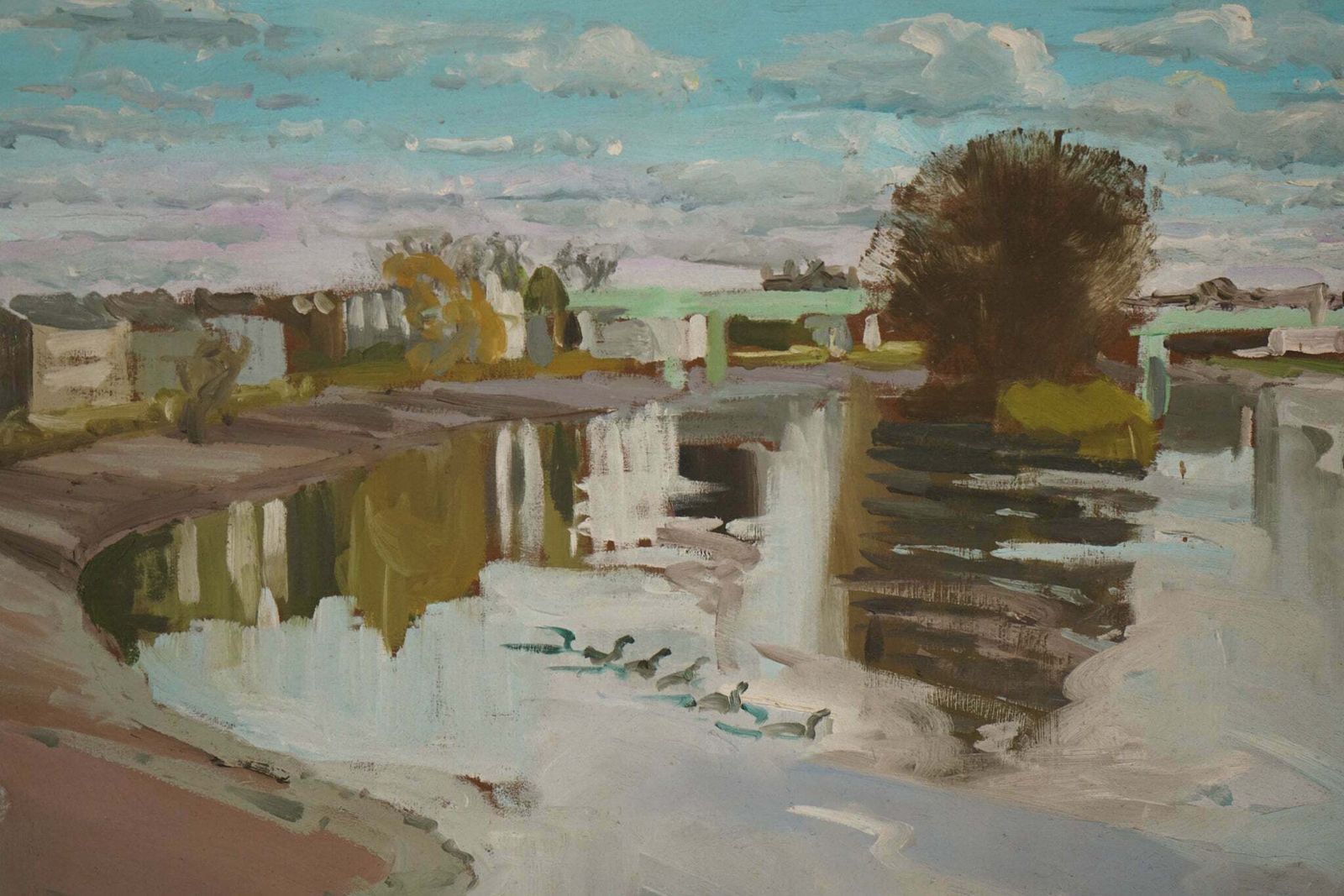 Kew Bridge Towards The Strand On The Green   En Plein Air Painting