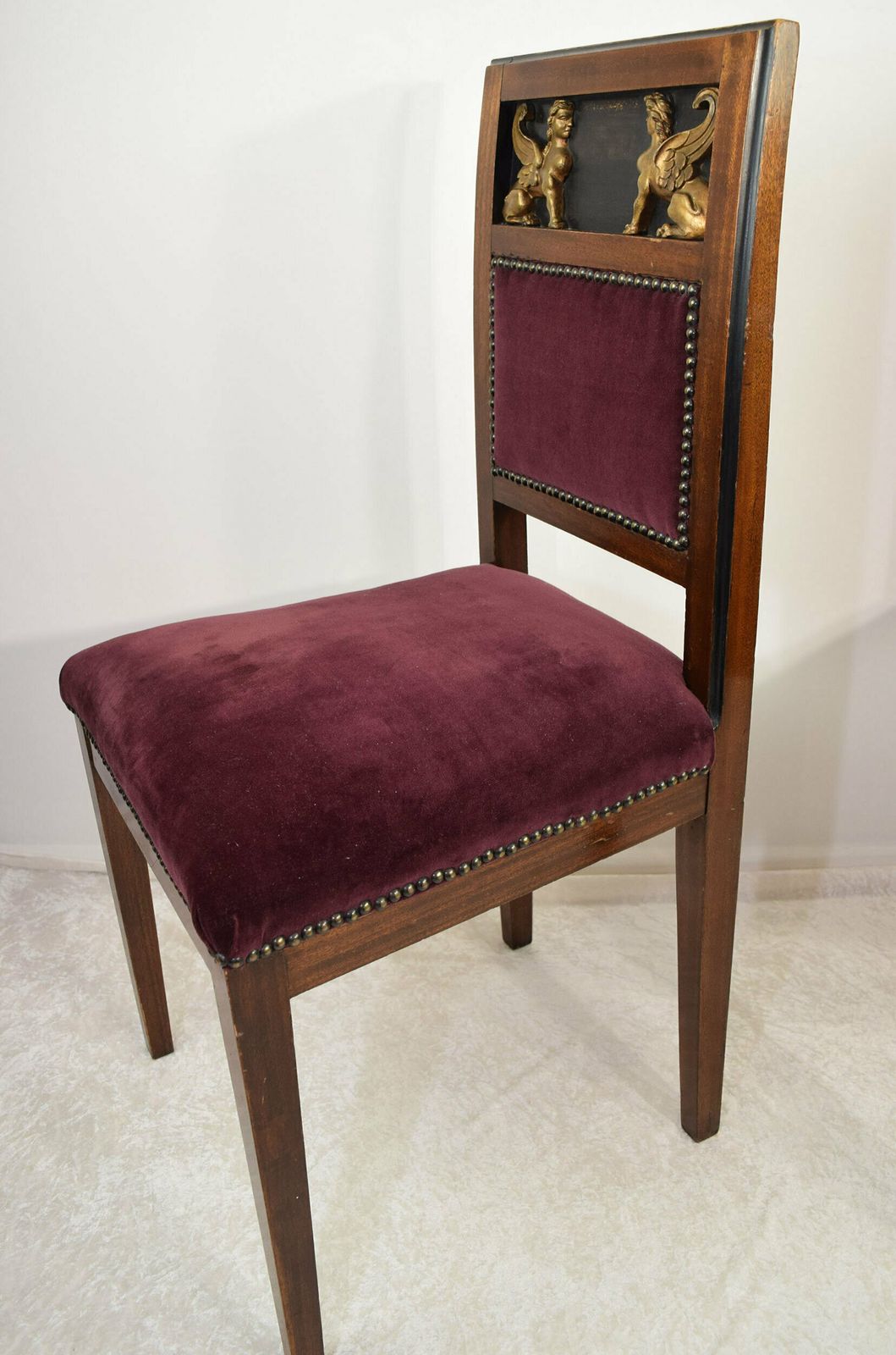 19th Century Egyptian Revival Pair Of Dining Chairs photo vinterior