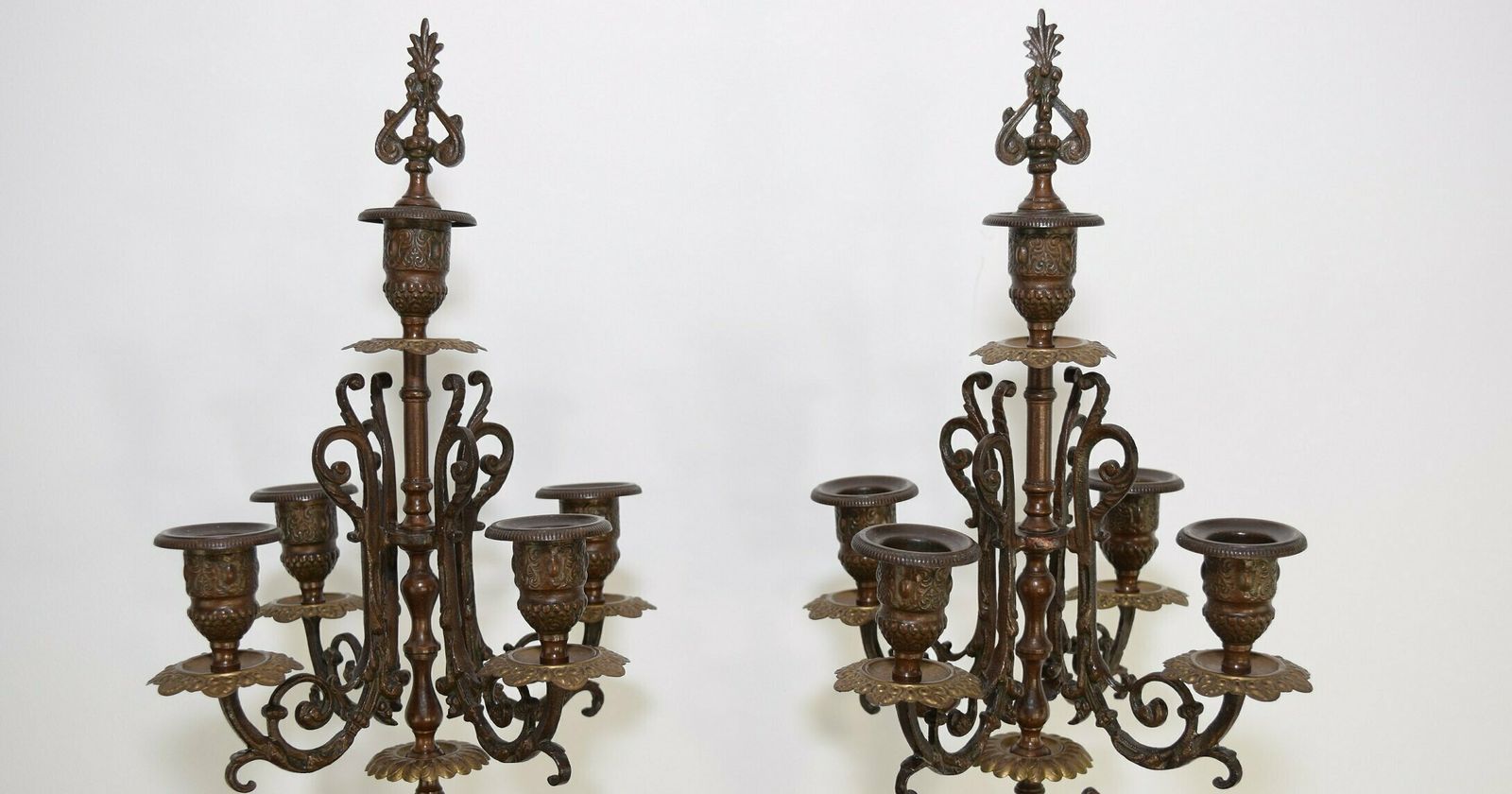 19th Century French Rouge Marble Mantel Clock With Candelabra Garnitures photo 2850.0
