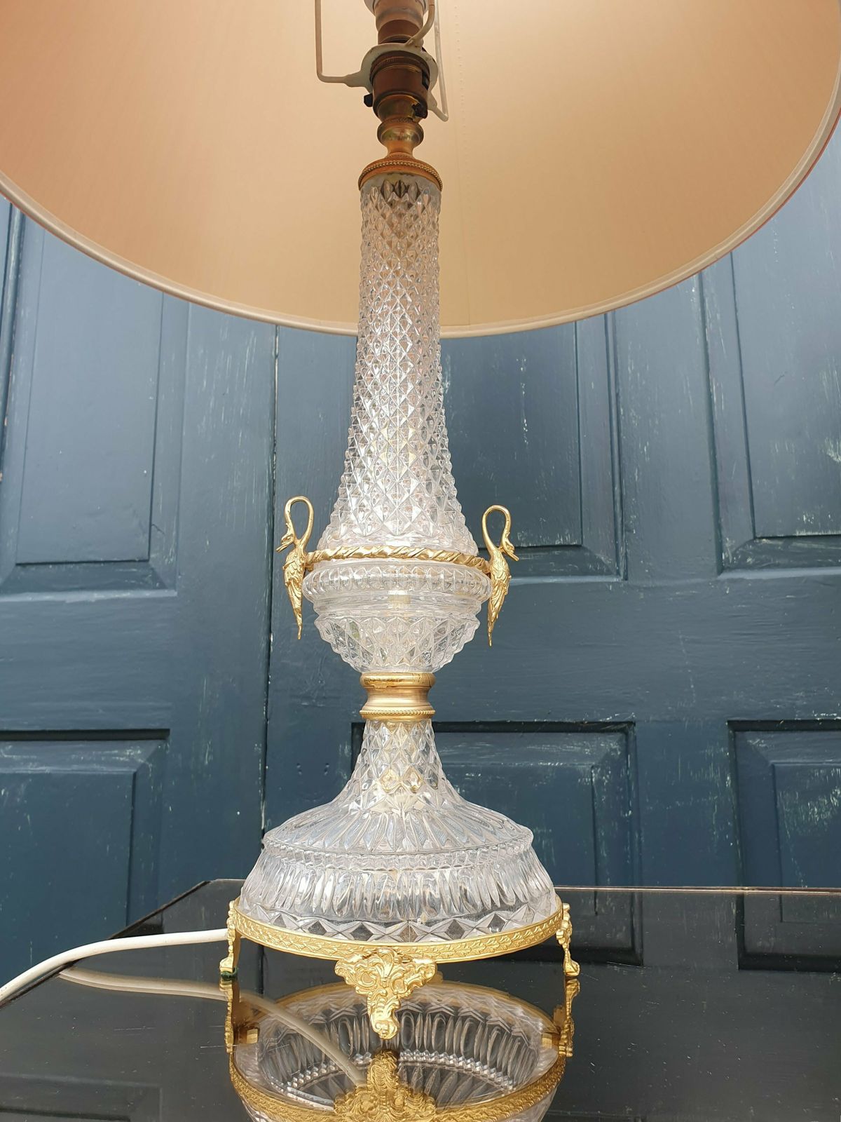Pair Of Glass And Gilt Metal Table Lamps photo furniture
